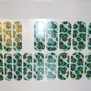 Jamberry Nail Wraps - Peacock Blue Green Partial
